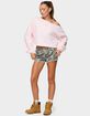 EDIKTED Joyce Camo Low Rise Denim Shorts image number 5
