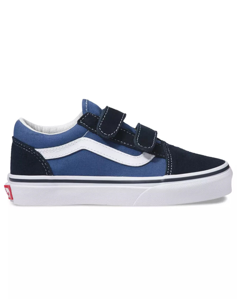 VANS Old Skool V Kids Navy Velcro Shoes image number 1