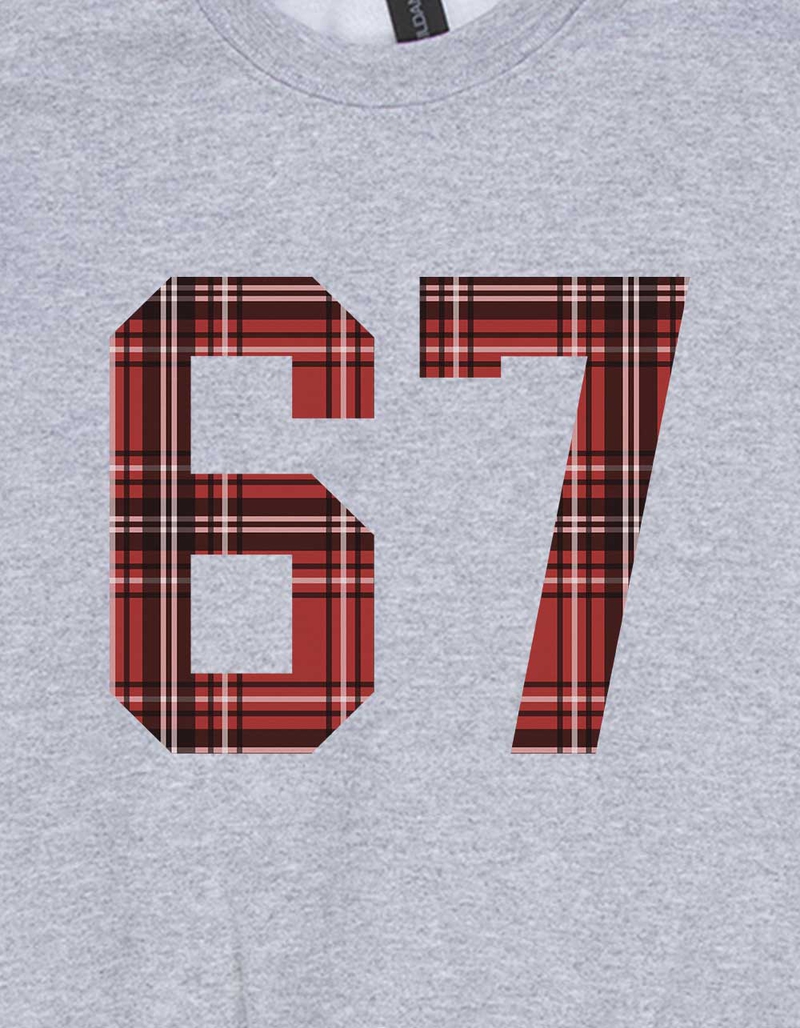 COLLEGIATE 67 Plaid Unisex Kids Crewneck Sweatshirt image number 1