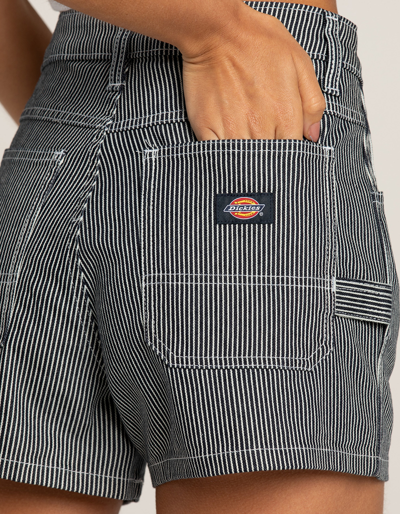 DICKIES High Rise Hickory Stripe Womens Carpenter Shorts image number 4