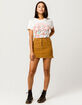 SKY AND SPARROW Exposed Button Corduroy Mini Skirt image number 1