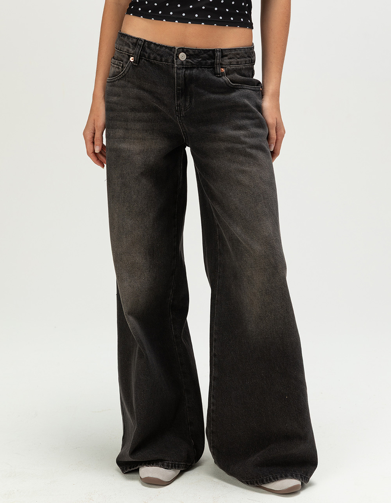 RSQ Womens Low Rise Bow Baggy Jeans image number 2