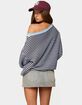 EDIKTED Averi Striped Oversized Off Shoulder Sweater image number 3