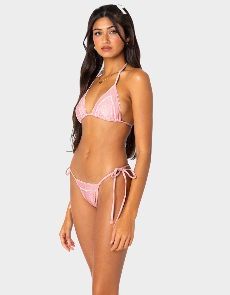 EDIKTED Contrast Polka Dot Triangle Bikini Top image number 2