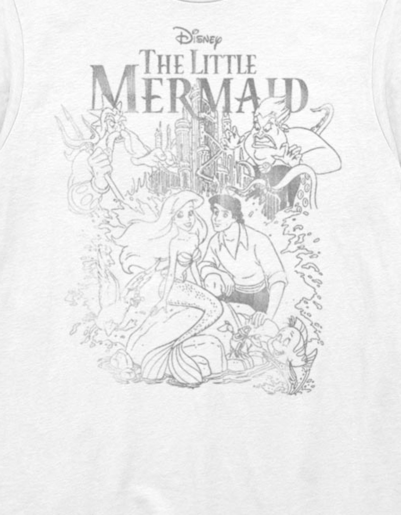THE LITTLE MERMAID Distressed Outline Unisex Tee image number 1