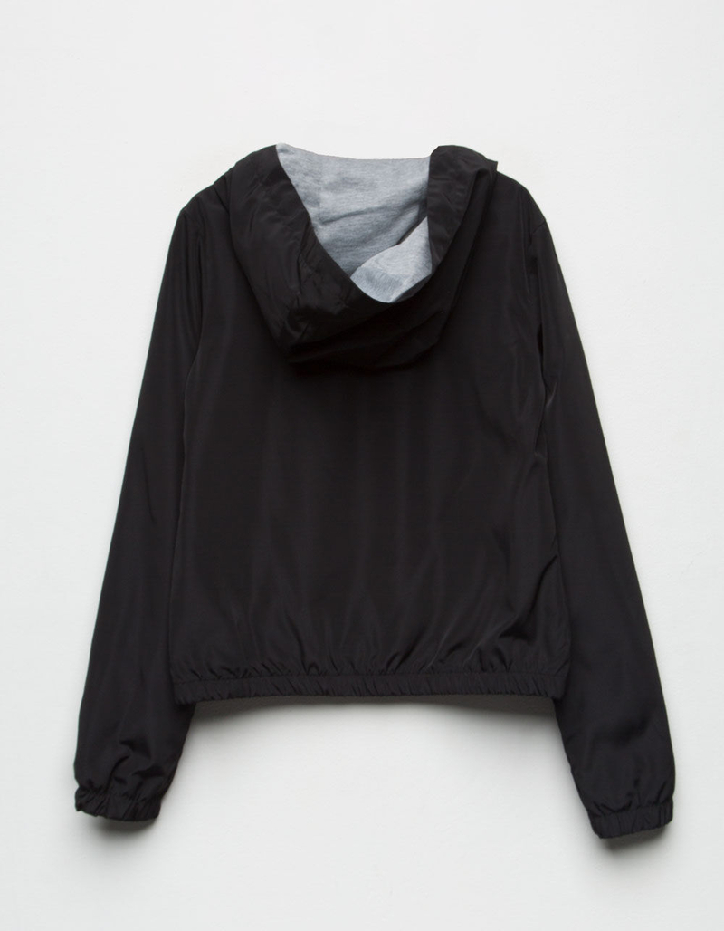 FULL TILT Solid Black Girls Windbreaker Jacket image number 1
