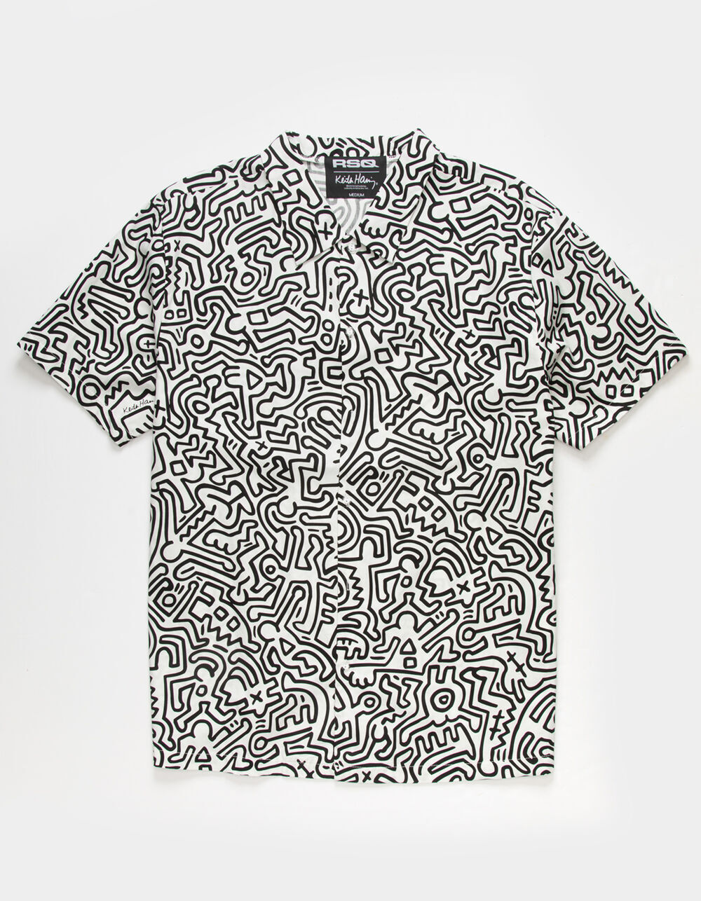 RSQ x Keith Haring Printed Mens Button 