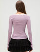BDG Urban Outfitters Diana Layering Womens Lace Trim Henley Top image number 4