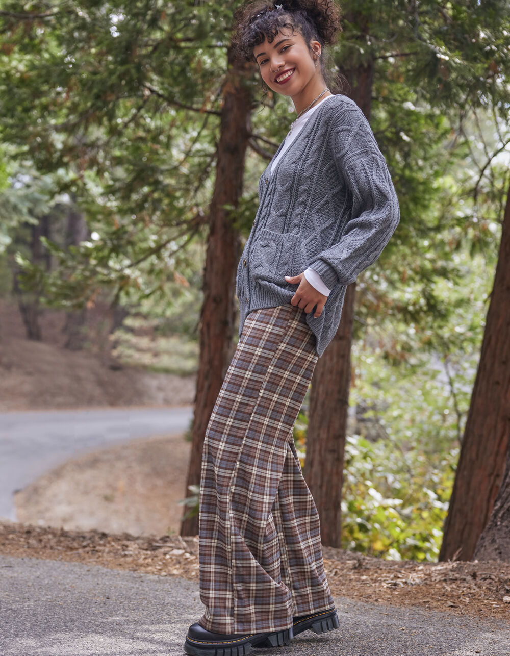 パンツ yoke BIG PLAID WIDE PAJAMA PANTS・BROWN