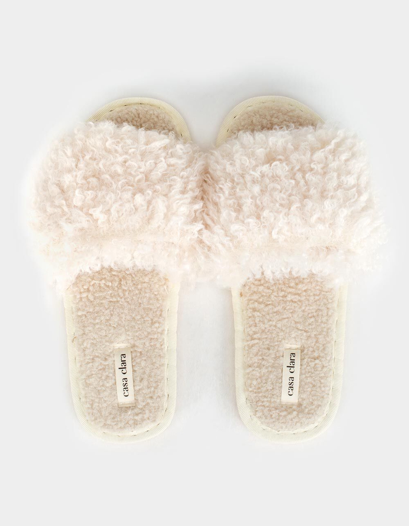 CASA CLARA Lola Womens Ivory Slippers image number 4