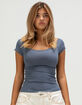 TILLYS Lace Trim Womens Tee image number 1