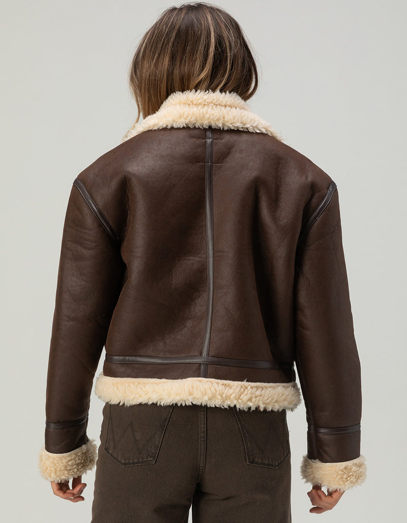 FULL TILT Womens Sherpa Moto Jacket image number 4