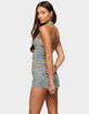 EDIKTED Sashe Button Up Denim Halter Top image number 1