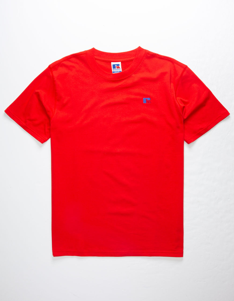 RUSSELL ATHLETIC Baseliner Red Mens T-Shirt image number 0
