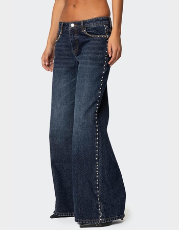 EDIKTED Stassie Studded Low Rise Jeans Primary Image