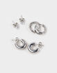 DO EVERYTHING IN LOVE White Gold Dipped 3 Pack Earrings image number 1