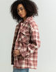 LOVE TREE Plaid Sherpa Womens Shacket image number 2