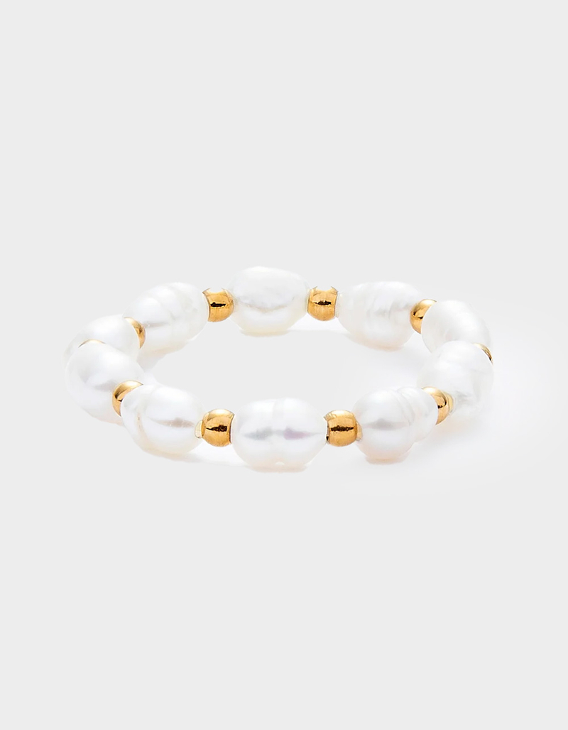 MAUKA Gold Pearl Elastic Ring image number 0