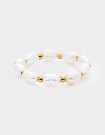 MAUKA Gold Pearl Elastic Ring Primary Image