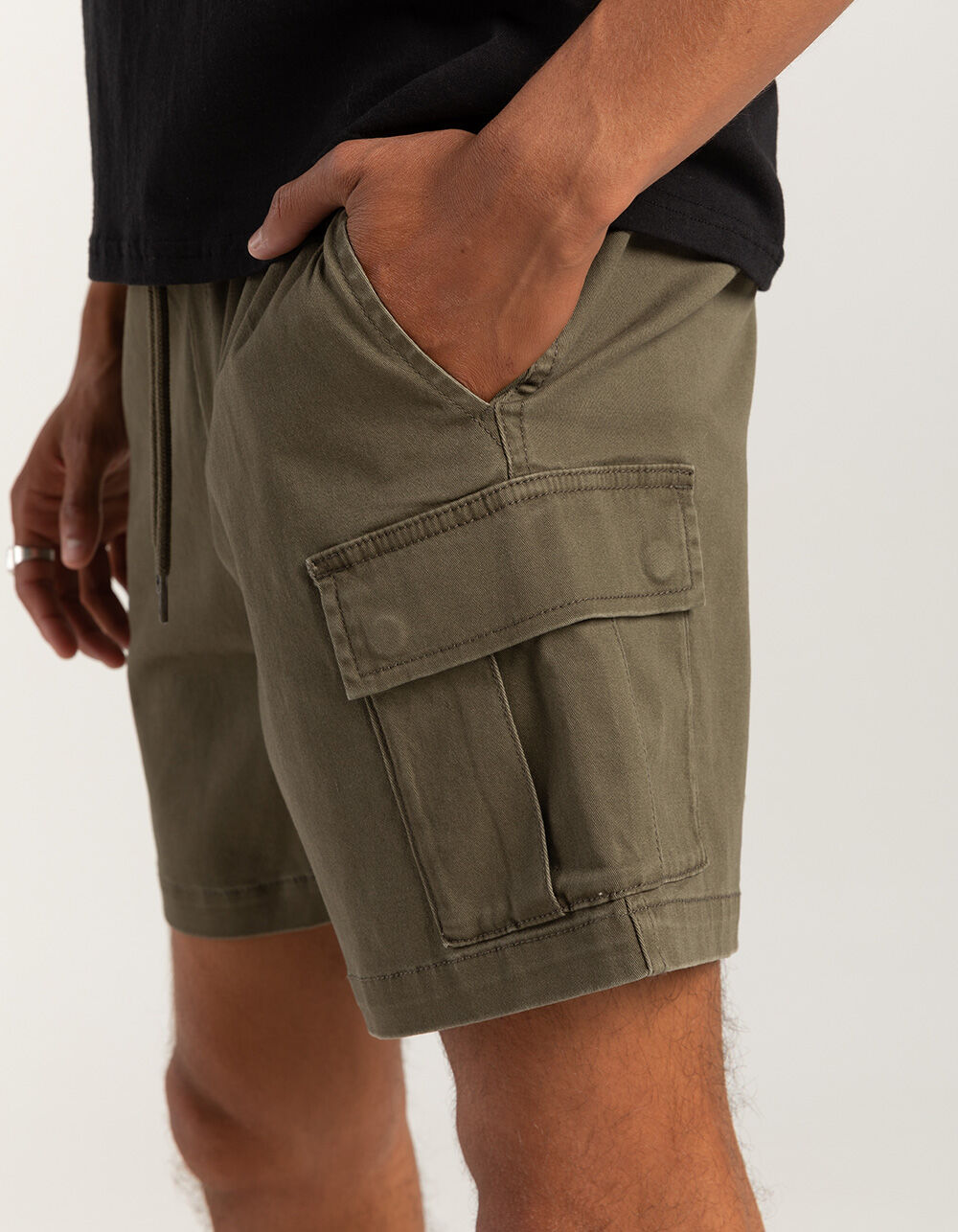 RSQ Mens Cargo Twill Pull On Shorts - DK GREEN - XL | Tillys