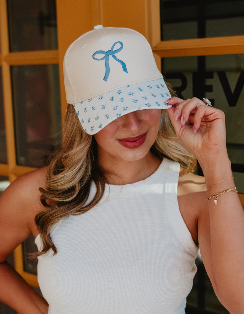 KATYDID Coquette Bow Vintage Two-Toned Hat image number 4