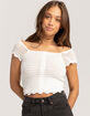 FULL TILT Open Knit Button Front Womens Sweater image number 1
