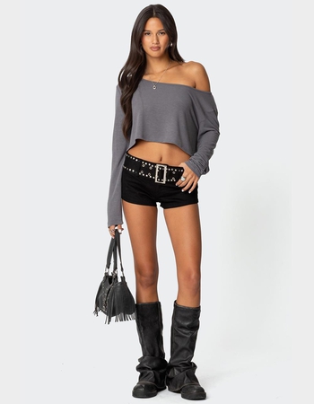 EDIKTED Cropped Off Shoulder Top Alternative Image
