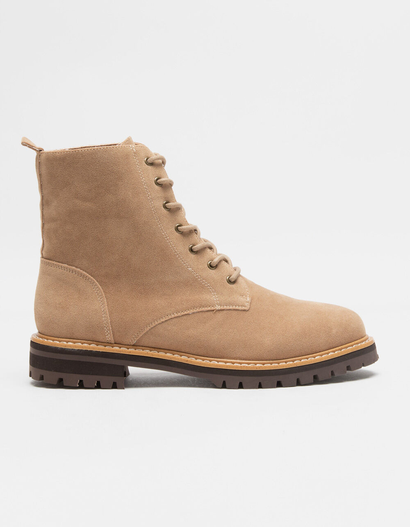 OASIS SOCIETY Womens Tan Lace Up Combat Boots image number 1