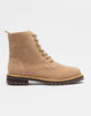 OASIS SOCIETY Womens Tan Lace Up Combat Boots image number 2