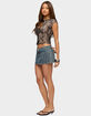 EDIKTED Ayala Washed Denim Micro Skort image number 4