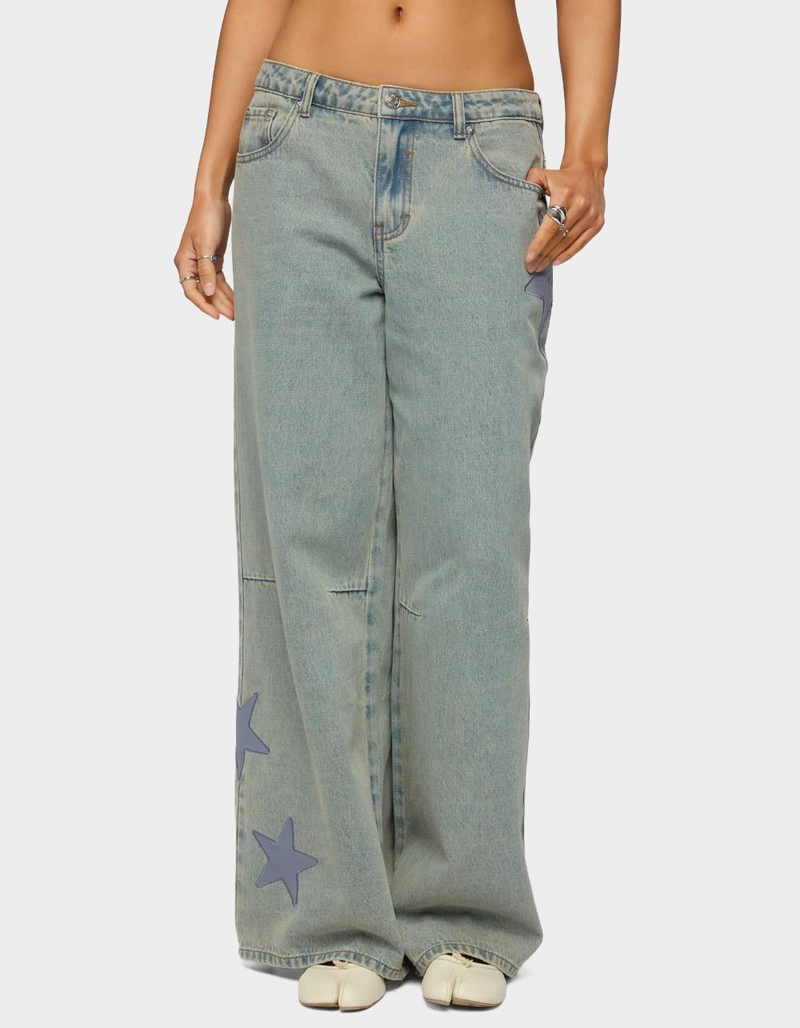 EDIKTED Trish Stars Low Rise Baggy Jeans image number 0