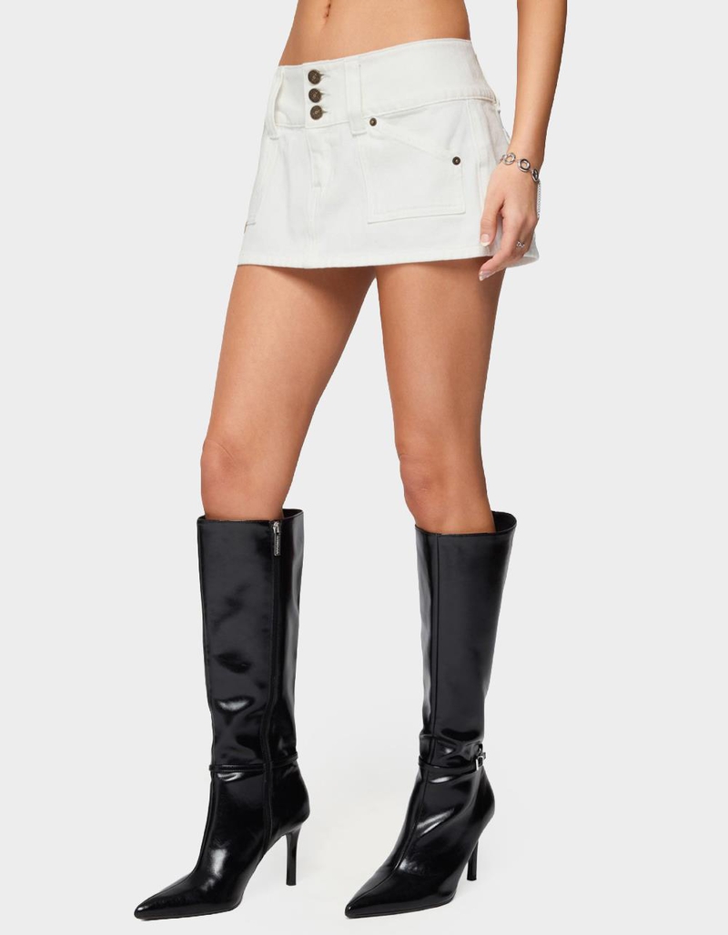 EDIKTED Petite Mckinley Denim Mini Skirt image number 1