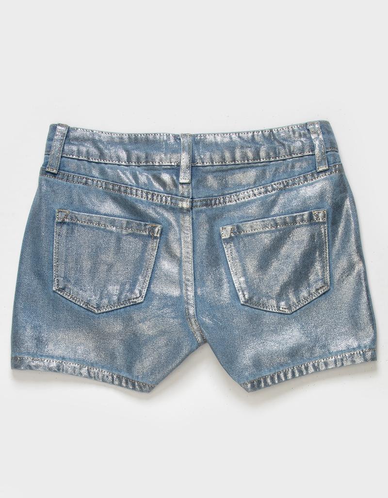 RSQ Girls Metallic Coated Denim Shorts image number 2