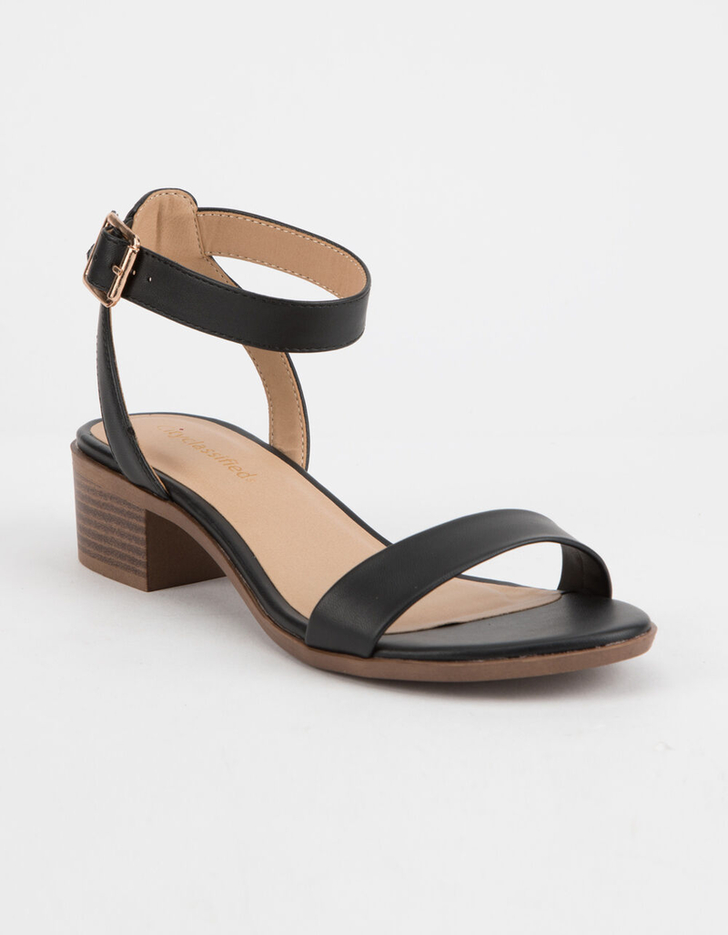 CITY CLASSIFIED Ankle Strap Black Womens Heeled Sandals image number 0