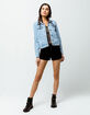 ALMOST FAMOUS High Rise Exposed Button Black Womens Denim Shorts image number 1