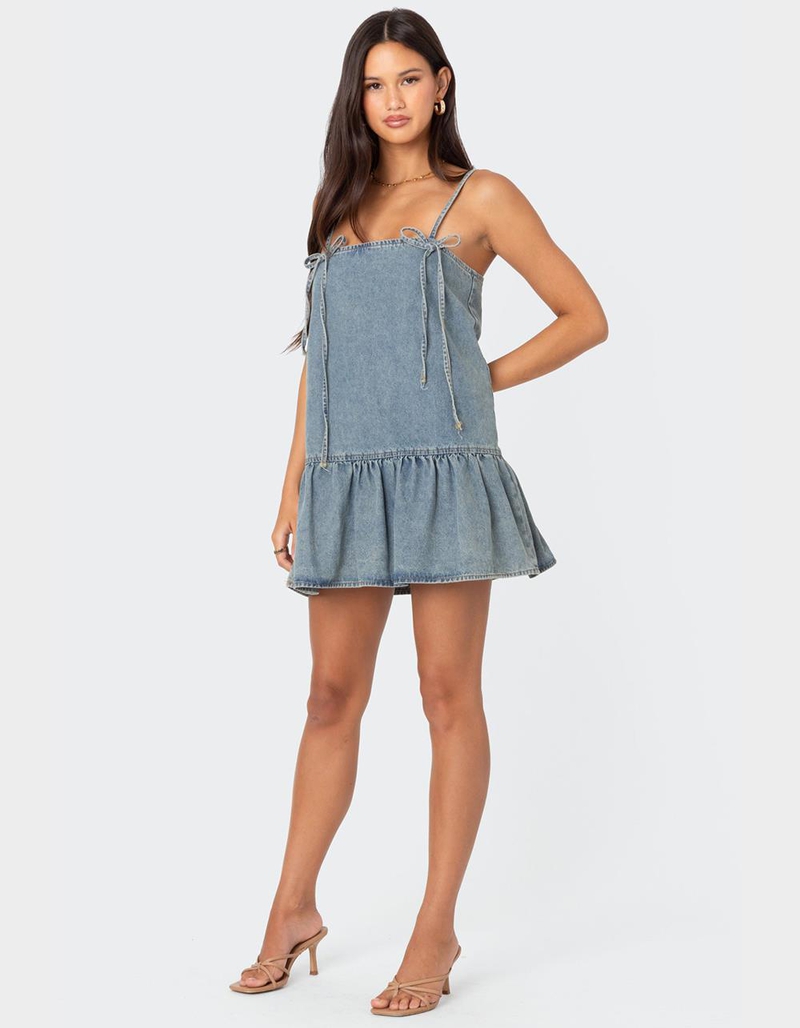 EDIKTED Dylan Denim Mini Dress image number 0
