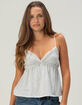 RSQ Womens Sparkle Babydoll Top image number 1
