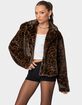 EDIKTED Lady Leopard Faux Fur Jacket image number 3