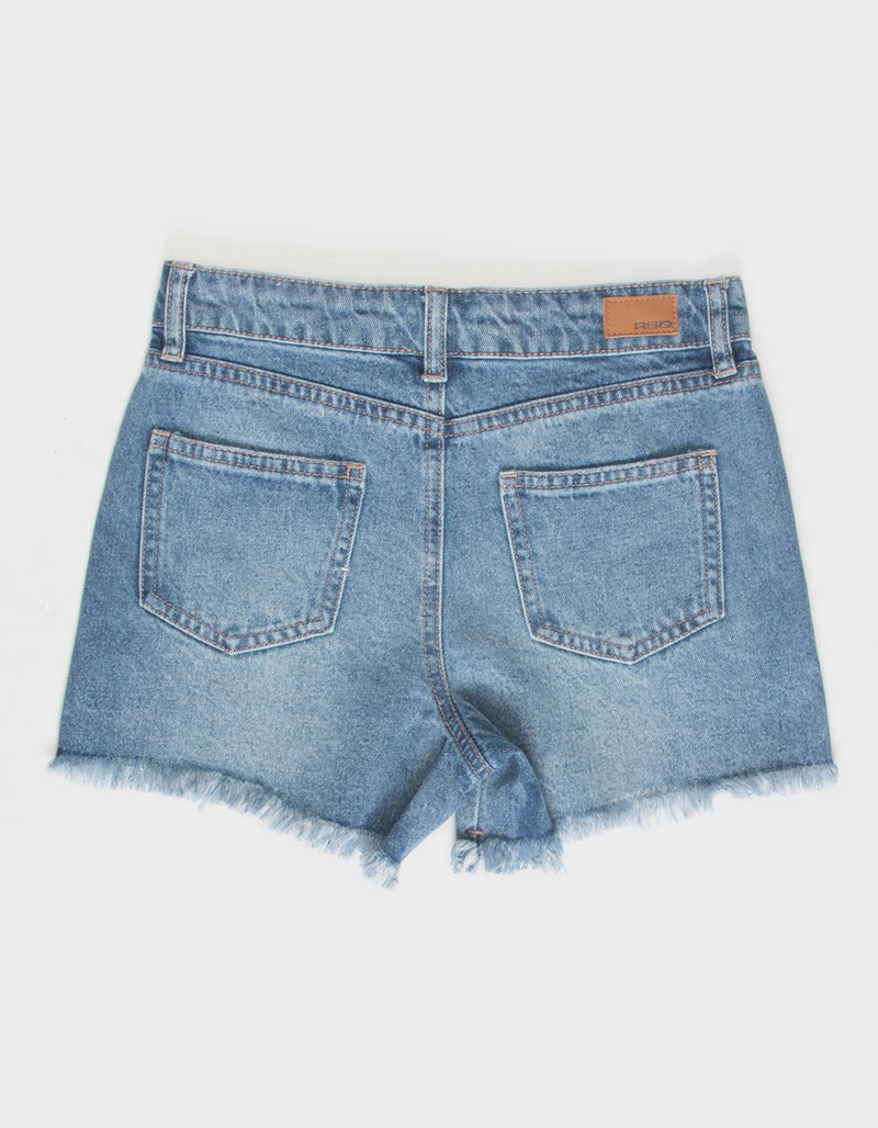 RSQ Girls Vintage High Rise Destruct Denim Shorts MEDIUM WASH Tillys