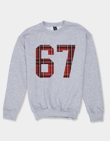COLLEGIATE 67 Plaid Unisex Kids Crewneck Sweatshirt Primary Image