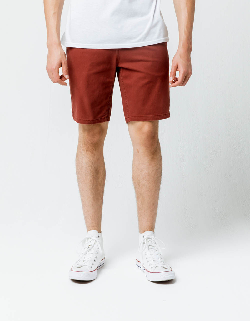 CHARLES AND A HALF Lincoln Stretch Rust Mens Shorts image number 2