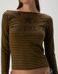 BDG Urban Outfitters Stripe Womens Slash Neck Long Sleeve Tee image number 5