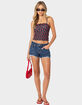 EDIKTED Fern Mid Rise Denim Shorts image number 2