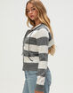 PINK ROSE Womens Stripe Zip-Up Hooded Sweater image number 3