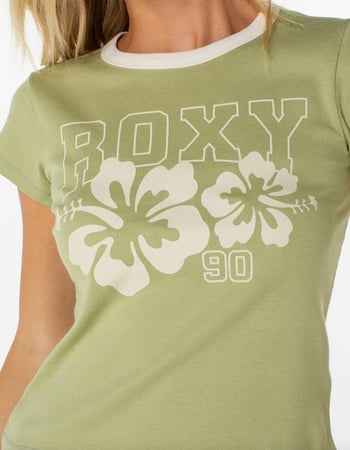 ROXY Genuine Hibiscus 90s Womens Ringer Baby Tee Alternative Image