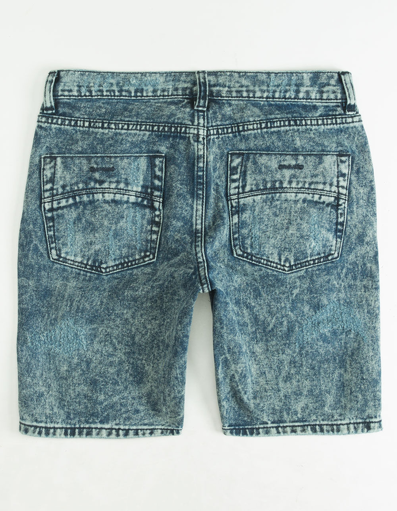 RSQ Elton Acid Wash Boys Ripped Denim Shorts image number 1