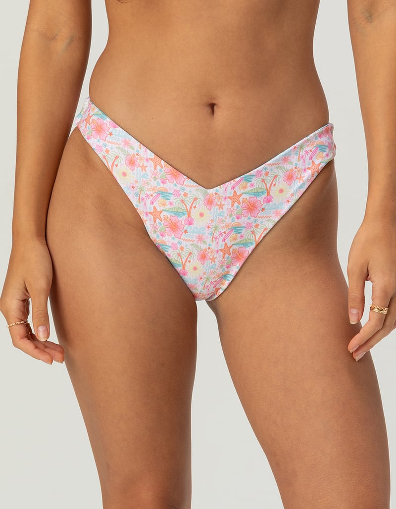 MALIBU SKYYE Tropical Paradise Reversible V Bikini Bottoms image number 1