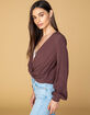 WEST OF MELROSE Knot Yours Brown Womens Top image number 1