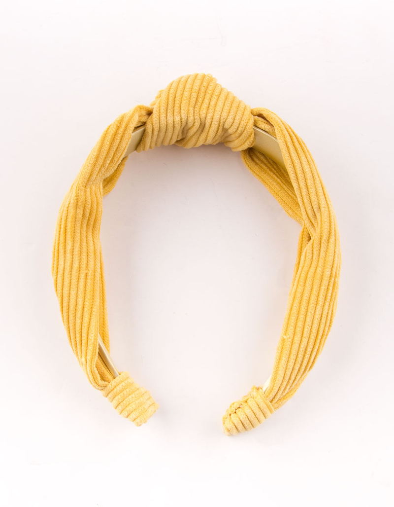 FULL TILT Corduroy Top Knot Mustard Headband image number 0