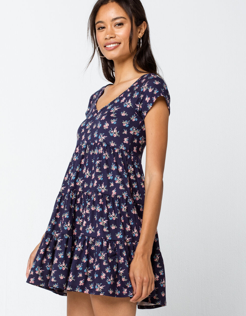 IVY & MAIN Ditsy Knit Tiered Babydoll Dress image number 1